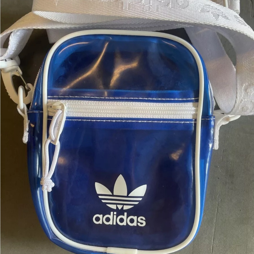 Adidas Originals Women Girls Small Mini Tinted Backpack Bag Organizer Blue White